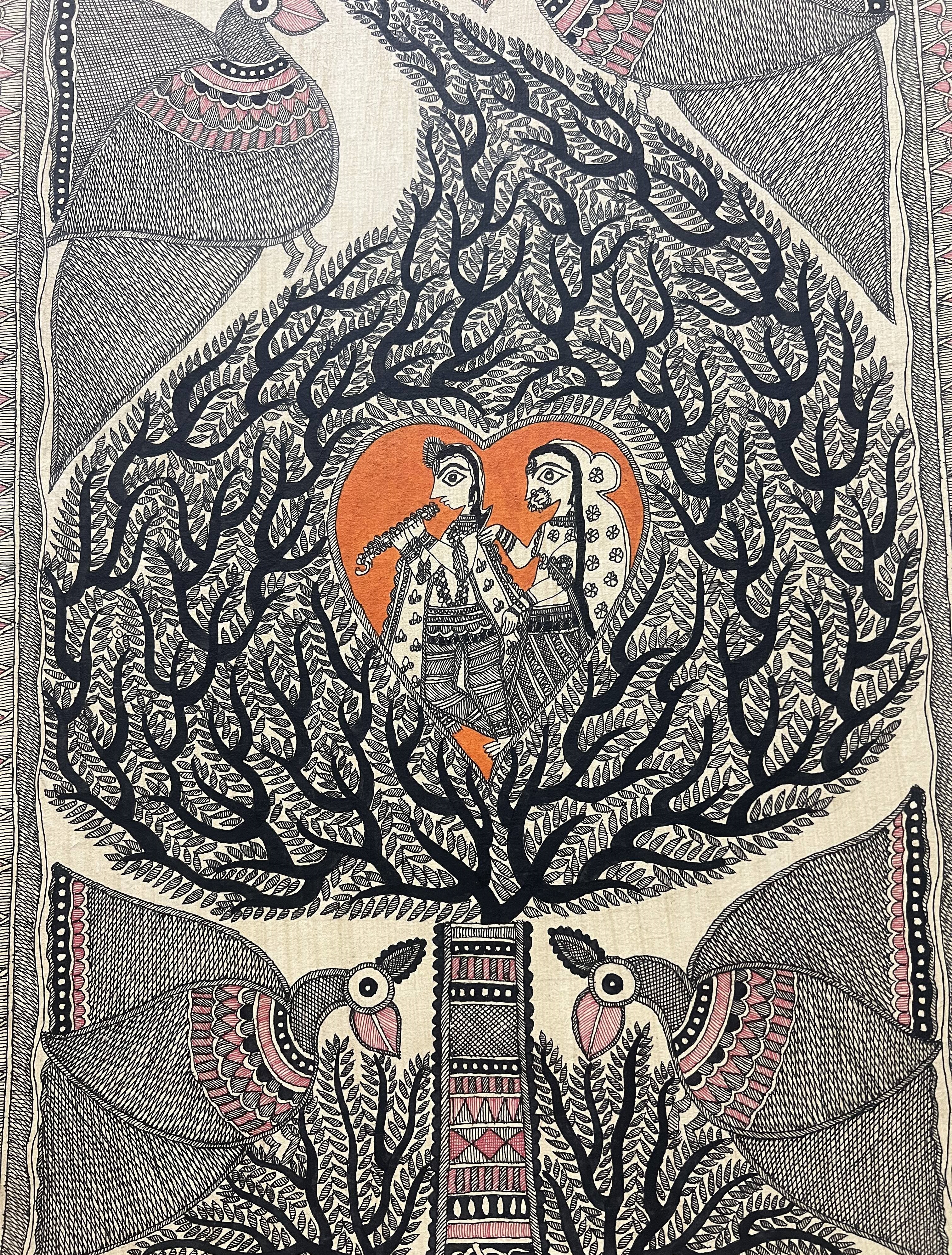 Handpainted Madhubani Painting on Handmade Paper